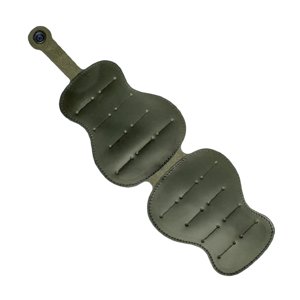 Magideal - Caja De Bolsa De Material Cuero Soporte De Púa De Material Cuero Forma De De 18 Ranuras Bolsa De Púas De Guitarra Estuche De Soporte , Verde