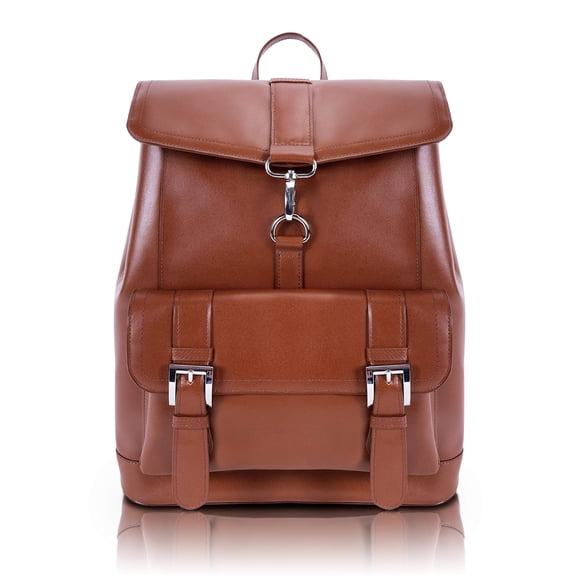 Mochila McKlein HAGEN de cuero vacuno de grano superior para laptop de 15''