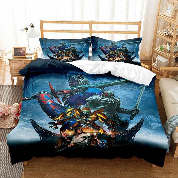 Transformer 3 PCS Comforter Set with 2 Pillowcases,Trans_formers Bedding Set Sheet Set for Kids Adults,All Season Lightweight