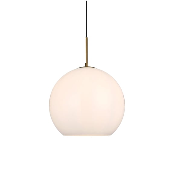 Lámpara Colgante Living District Baxter con Pantalla Blanca Esmerilada de 14"