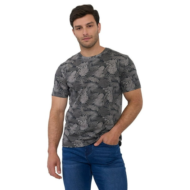 Polera Hombre Full Print Charcoal Corona