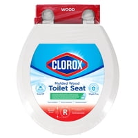 Asiento De Inodoro Clorox Redondo De Madera, 42 X 42 X 3 Cm, Bisagras Fáciles De Quitar
