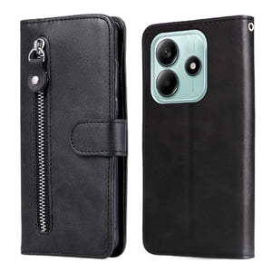 Gangxun - Funda Con Cremallera Para Xiaomi Poco M7 Pro 5G, Carcasa Cartera De Cuero Pu Con Soporte Y Tarjetero