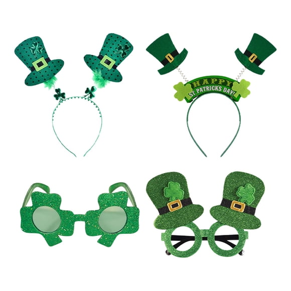 4x ST Patricks Day Gafas Diadema Accesorios Para Fotos Accesorios Para Disfraces Unisex