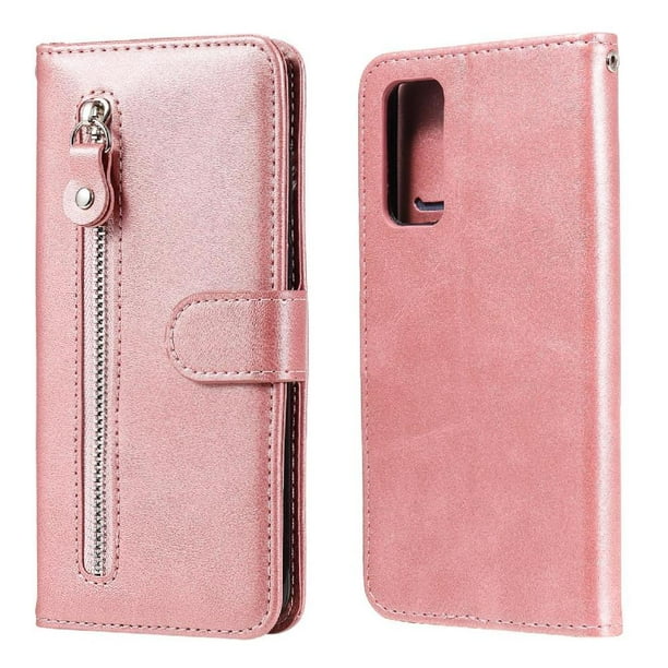 Funda con Cremallera para Samsung Galaxy S20 FE 4G/5G, Carcasa Cartera de Cuero PU con Soporte y Tarjetero