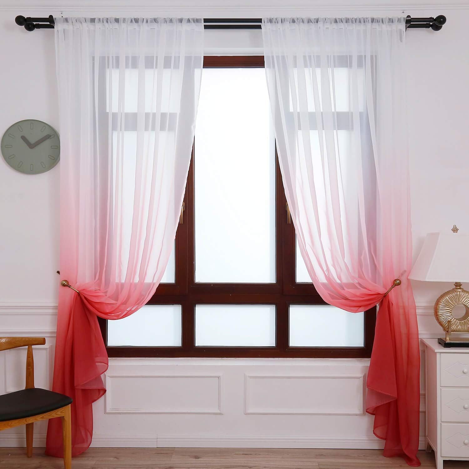 Wyj Hogar - Pack De Visillo Degrade 140X220 Cm Burdeo