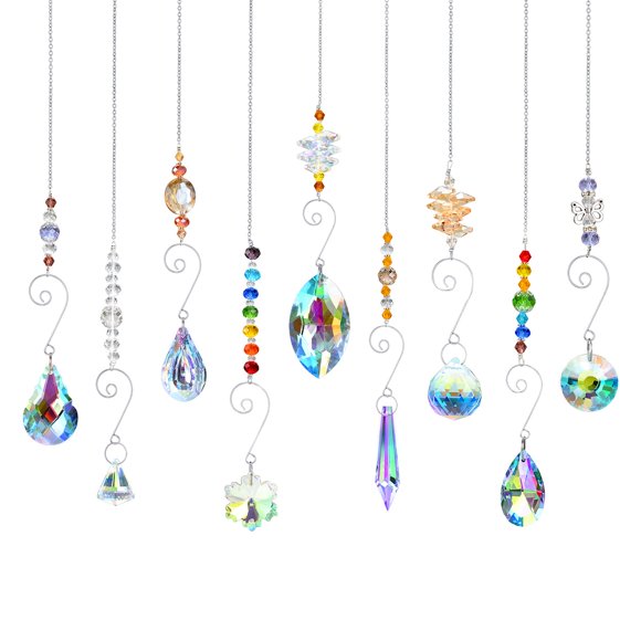 Adorno colgante RIFNY, paquete de 9 atrapasoles de cristal, 27 cm