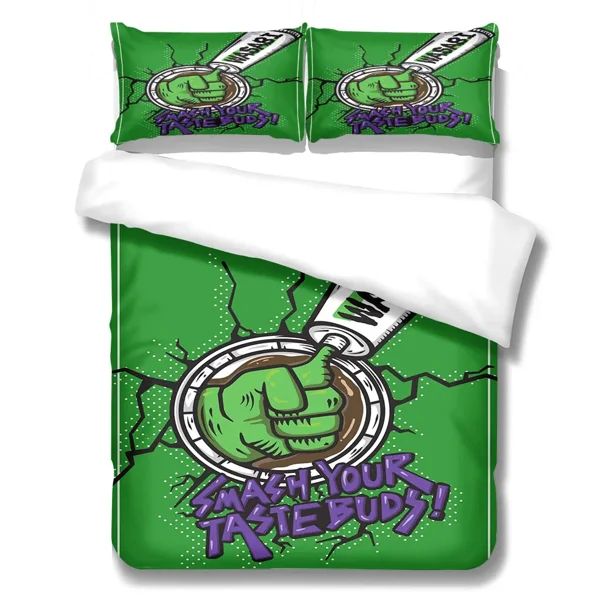 Hungry Super Eat Duvet Cover Set Double Bed Linen Set Bed Sheets