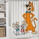 thumbnail image 5 of Pixie y Dixie y el señor Jinks-theme 4-Piece Shower Curtain Set with Rugs, Waterproof Bathroom Decor Set Includes Bath Mat, U-Shaped Rug, Toilet Lid Cover and Curtain with Hooks, 5 of 6