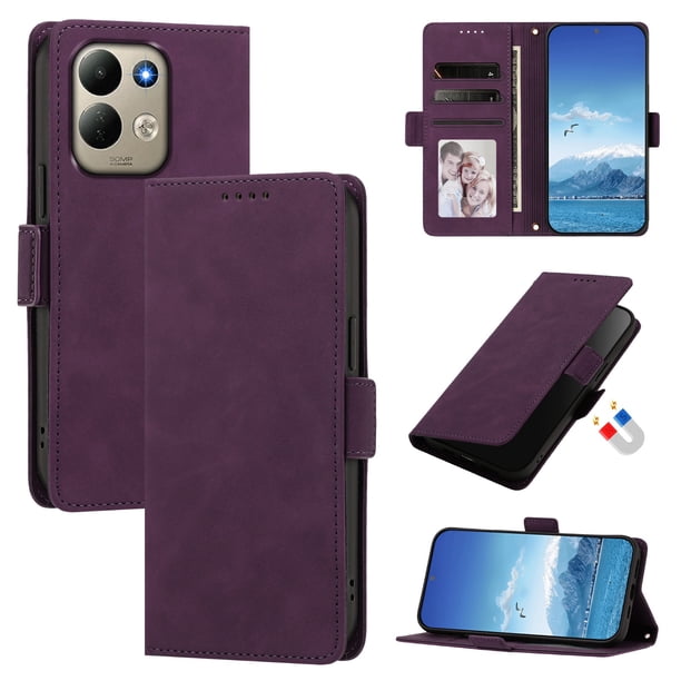 Funda Billetera Delgada para Xiaomi Redmi 17 4G/ 5G con Ranuras y Soporte Morado oscuro