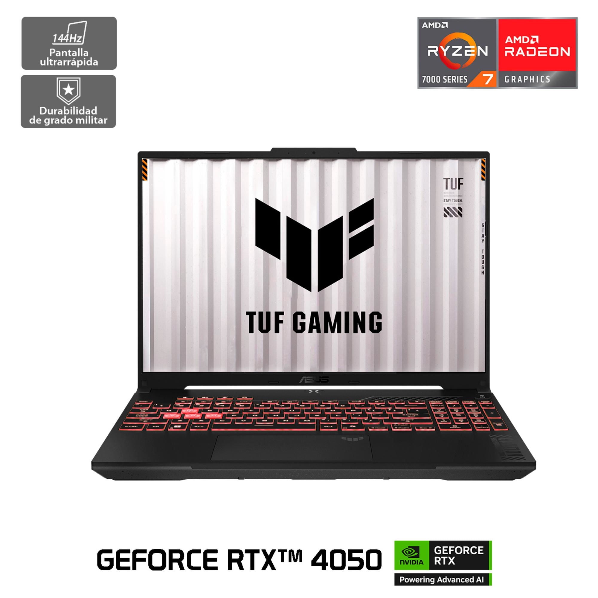 Notebook Asus Tuf Gaming A16 Fa607 Amd Ryzen 7 Nvidia Rtx 4050 16Gb Ram 512Gb Ssd 16"" 144Hz Negro