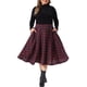 thumbnail image 2 of Agnes Orinda Conjuntos de Halloween Falda de Navidad Vintage de Colegio para Mujer de Talla Grande con Cuadros de Cintura Alta Casual para Fiesta Línea A con Bolsillos 3X Rojo, 2 of 6