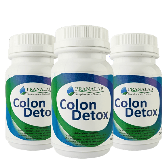 Colon Détox Pranalab 30 Cáps (deshincha, Desintoxicante) Pack 3 Frasc