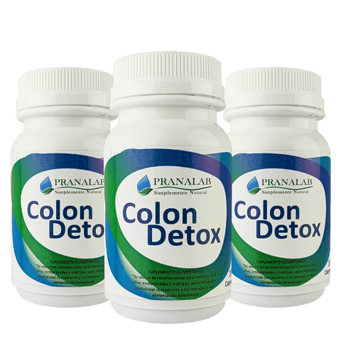 Pranalab - Colon Détox 30 Cáps (Deshincha, Desintoxicante) Pack 3 Frasc
