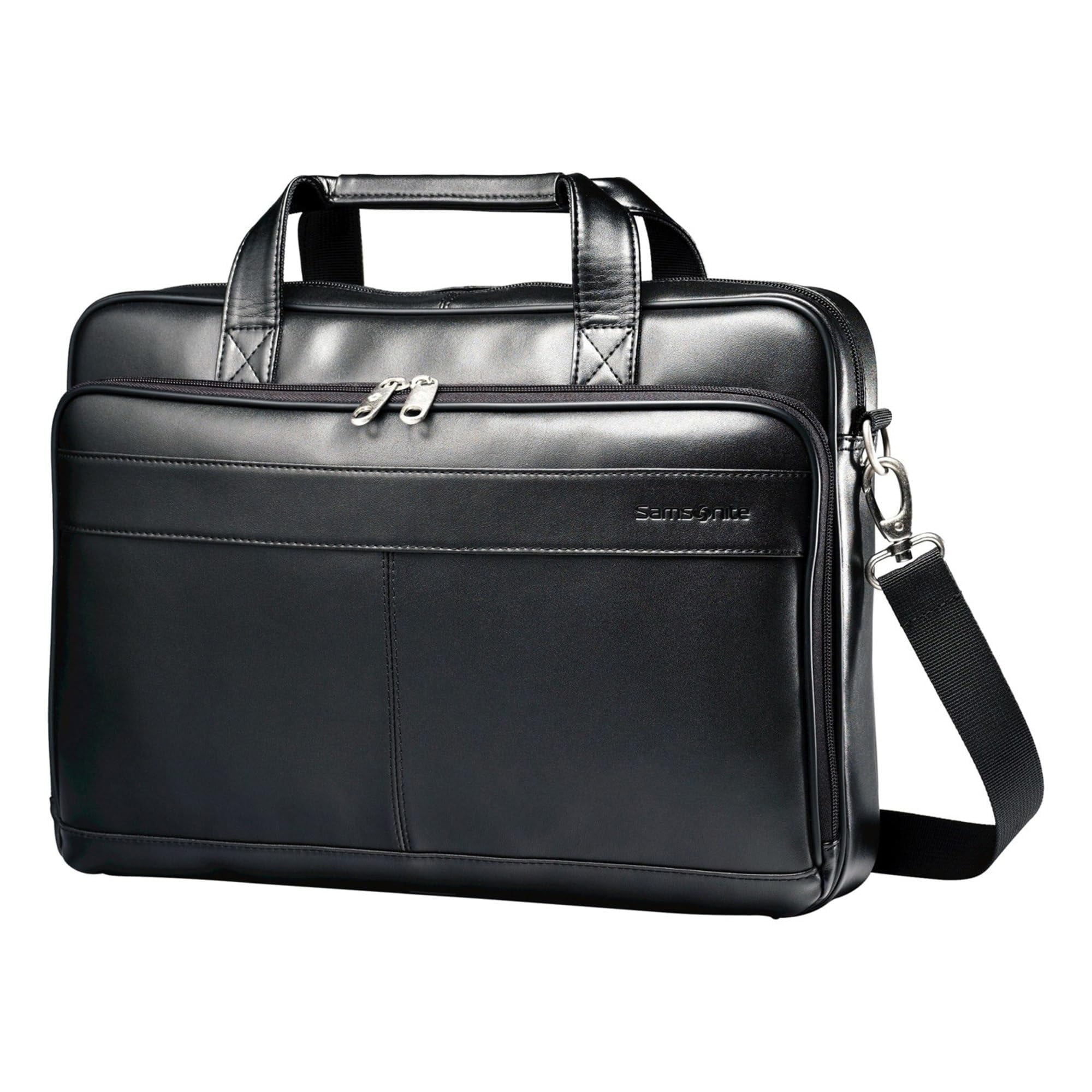 Maletín Samsonite Leather Slim Black De 16 Pulgadas