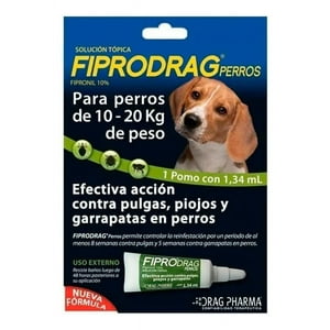 Veterinaria Drag Pharma - Pipeta Fiprodrag Antipulga Perros De 10 A 20 Kg 1.4 Ml