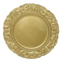 Genérico - Set 3 Plato Base Borde Relieve Decorativo Elegante Jhn