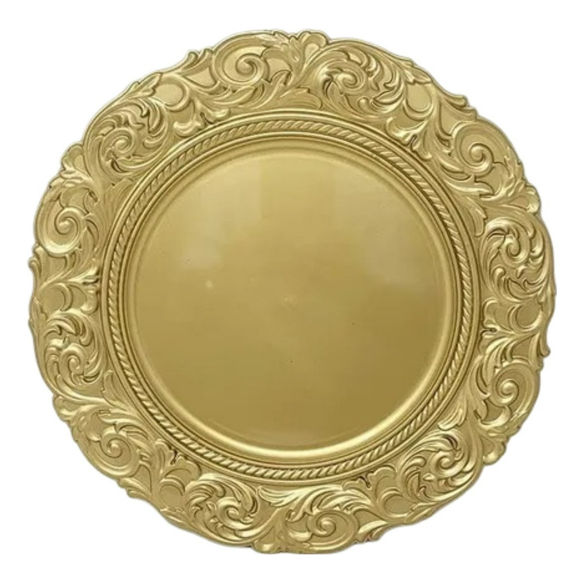 Genérico - Set 3 Plato Base Borde Relieve Decorativo Elegante Jhn