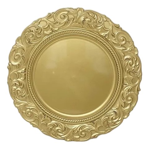 Genérico - Set 3 Plato Base Borde Relieve Decorativo Elegante Jhn