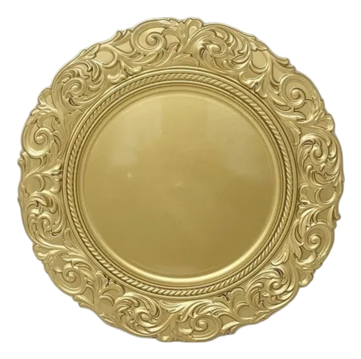 Genérico - Set 3 Plato Base Borde Relieve Decorativo Elegante Jhn