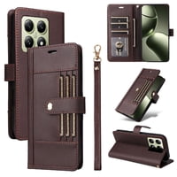 Foxdock Funda Tipo Cartera Para Xiaomi 14T – Cubierta De Cuero Pu Con Múltiples Ranuras, Bolsillo Para Efectivo Y Correa De Muñeca