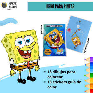Macae - Libro Para Pintar Bob Esponja Con Stickers