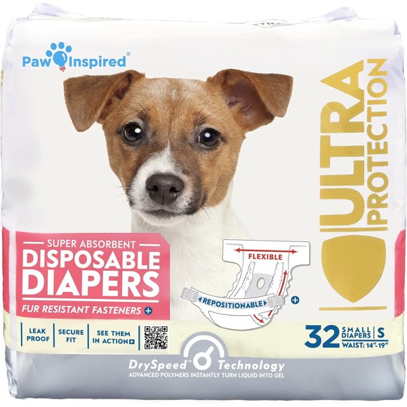 Paw Inspired 32ct Disposable Dog Diapers Female Dog Diaper