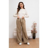 Likeshop - Pantalón Mujer Pierna Ancha Wide Leg Cotele Otoño Invierno 7123