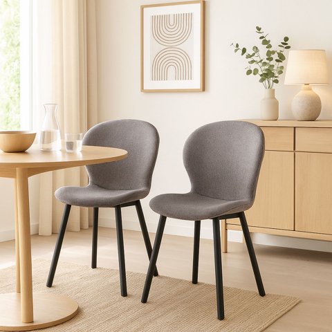 Mirkela - Set 2 Sillas De Comedor Allegra Gris Terra