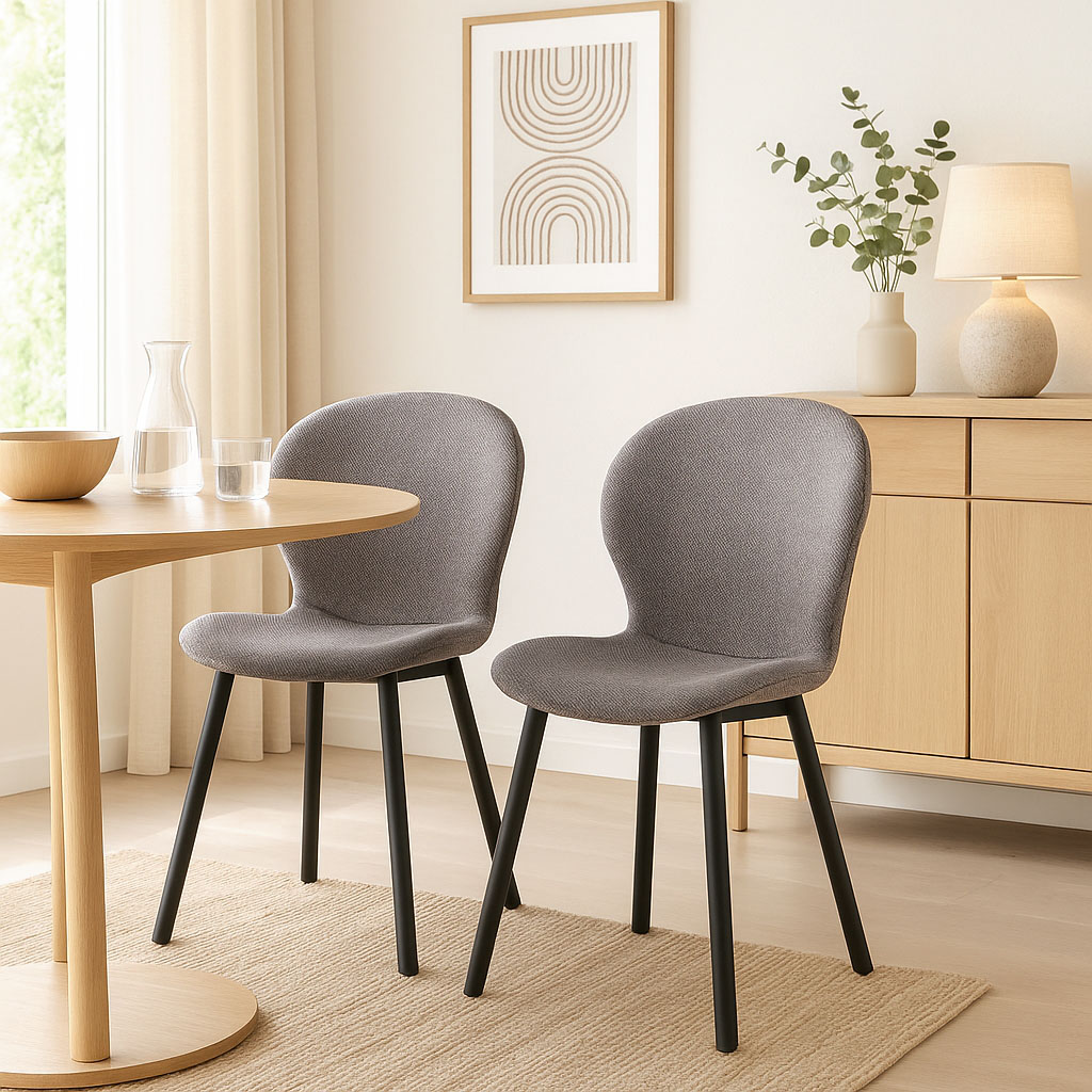 Mirkela - Set 2 Sillas De Comedor Allegra Gris Terra