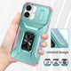 thumbnail image 4 of Funda Armada para iPhone 16 con Tapa Deslizante y Soporte Magnético Giratorio Verde, 4 of 5