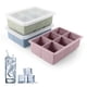 thumbnail image 1 of Bandejas de silicona para cubitos de hielo Excnorm, paquete de 3 con tapa extraíble, 1 of 7