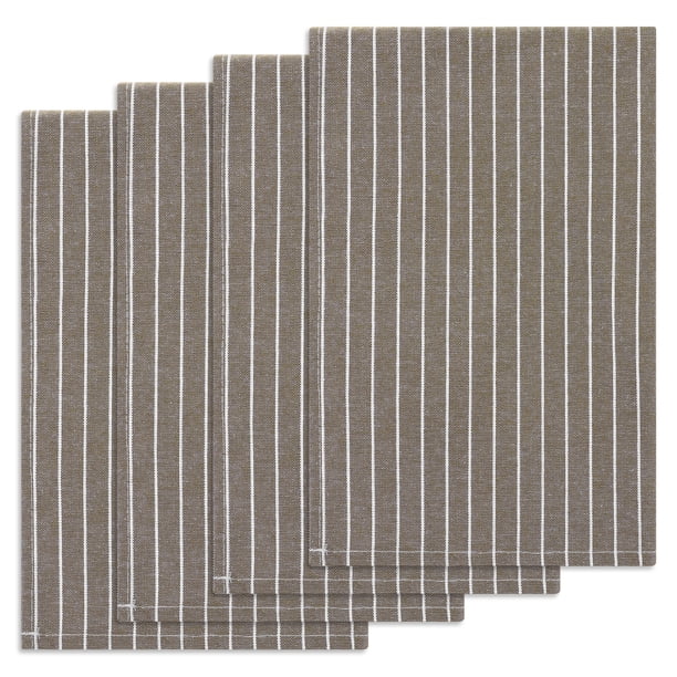 REGALWOVEN Toallas de Cocina a Rayas Altamente Absorbentes, Paños de Cocina Reversibles de Algodón Toallas de Mano Marrón 4