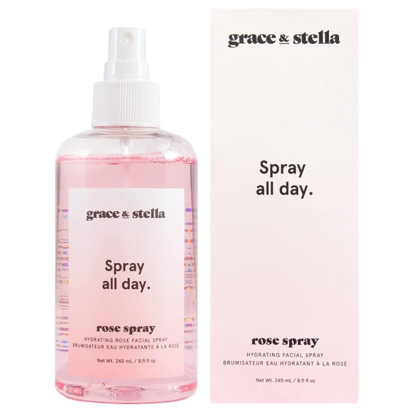Spray facial Grace & Stella, galardonado con el premio, agua de rosas, 240 ml