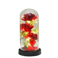 Xusx111 - Regalos De Flores De Navidad Para Mujeres, Rosa En Cúpula De Vidrio Con Modos De Luz,Regalo De Navidad Romántico De La Rosa Eterna Para Ella,Regalos De Cumpleaños De Navidad Para Mujeres Mam