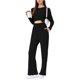 thumbnail image 4 of INSPIRE CHIC Conjunto de Pijamas para Mujer Cuello Redondo Manga Larga Ropa de Dormir Suave Pijamas Ropa de Casa con Bolsillo XS Negro, 4 of 6