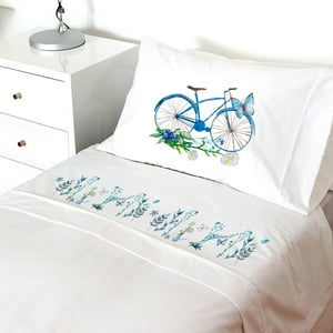 Tuyo Print - Juego De Sábanas 1,5 Pl Bici Azul
