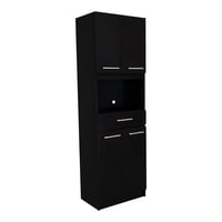 Fmfurniture - Mueble Microondas 4 Puertas 1 Cajon Fm-003N Negro