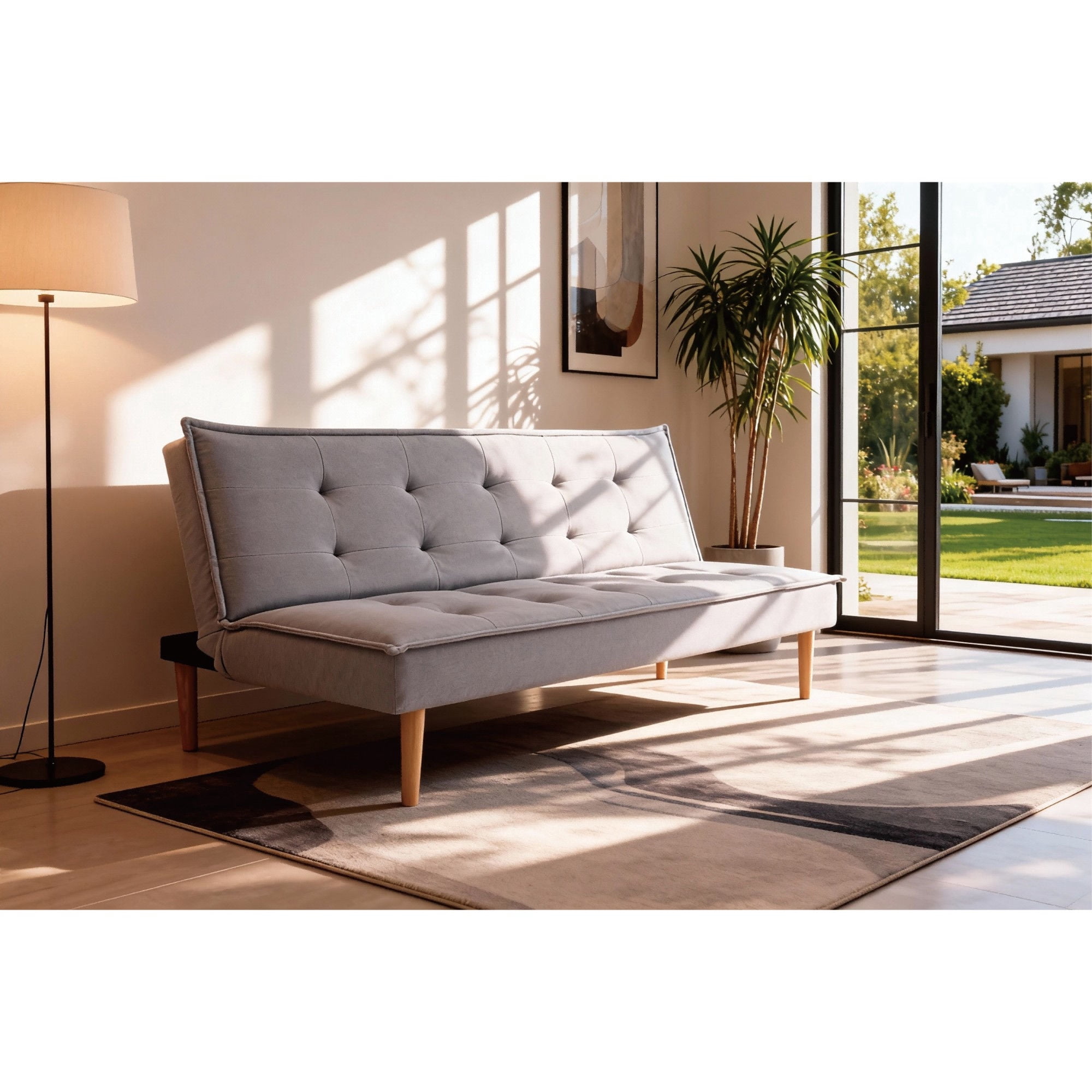 Mainstays - Futón Gris Claro Turin 170X75X75Cm