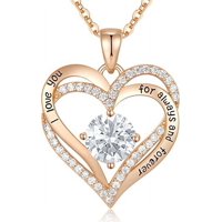 Collar Heshpaws Love Pendant Birthstone Zirconia Plata