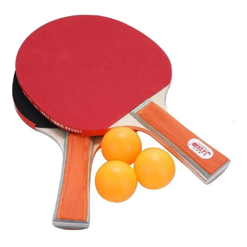 Oem - Set Par Paletas Raqueta Ping Pong Con 3 Pelotas