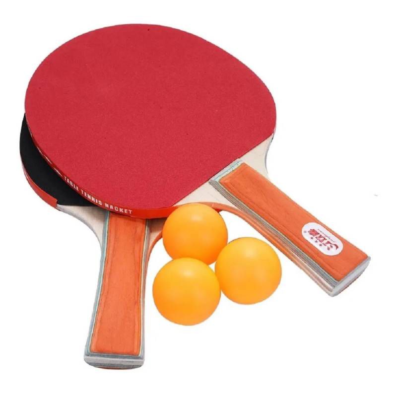 Oem - Set Par Paletas Raqueta Ping Pong Con 3 Pelotas