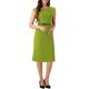 thumbnail image 4 of INSPIRE CHIC Vestido Elegante de Mujer con Mangas Cortas y Cinturón para el Trabajo, Vestidos Tubo Verde Claro Talla S, 4 of 6