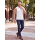 thumbnail image 2 of INSPIRE CHIC Camiseta sin mangas con cuello en V a rayas texturizadas de verano para hombre S Blanco, 2 of 5