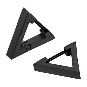 Millam - Aros Unisex Triangulares De Acero Negro Par
