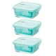 thumbnail image 1 of Pack 3 Contenedores Hermetico Vidrio Cuadrado 740mL Allegra, 1 of 3