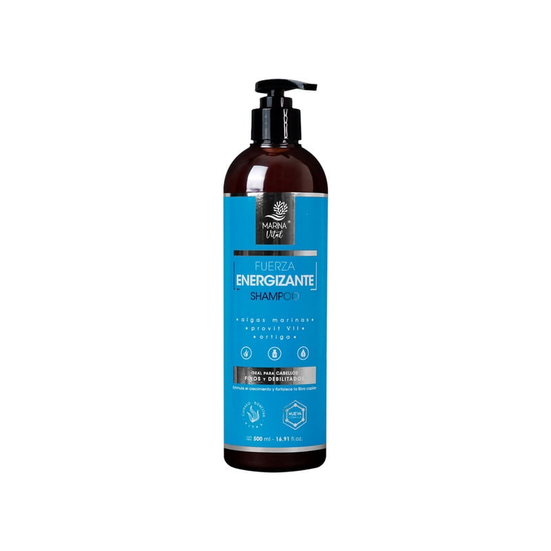 Shampoo Energizante Para La Caída Del Cabello Algas Marinas 500 Ml Marina Vital.