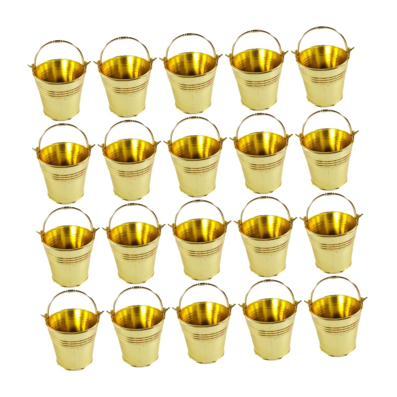 Magideal - 20 Cubos Pequeños Para Dulces, Bocadillos, Suministros Para Fiestas, Centros De Mesa, Decoración, Decoración Portátil Para Bodas, Barril Para Galletas Oro