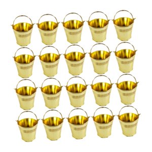 Magideal - 20 Cubos Pequeños Para Dulces, Bocadillos, Suministros Para Fiestas, Centros De Mesa, Decoración, Decoración Portátil Para Bodas, Barril Para Galletas Oro