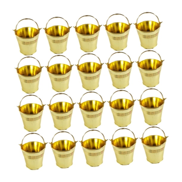 20 Cubos Pequeños para Dulces, Bocadillos, Suministros para Fiestas, Centros de Mesa, Decoración, Decoración Portátil para Bodas, Barril para Galletas Oro